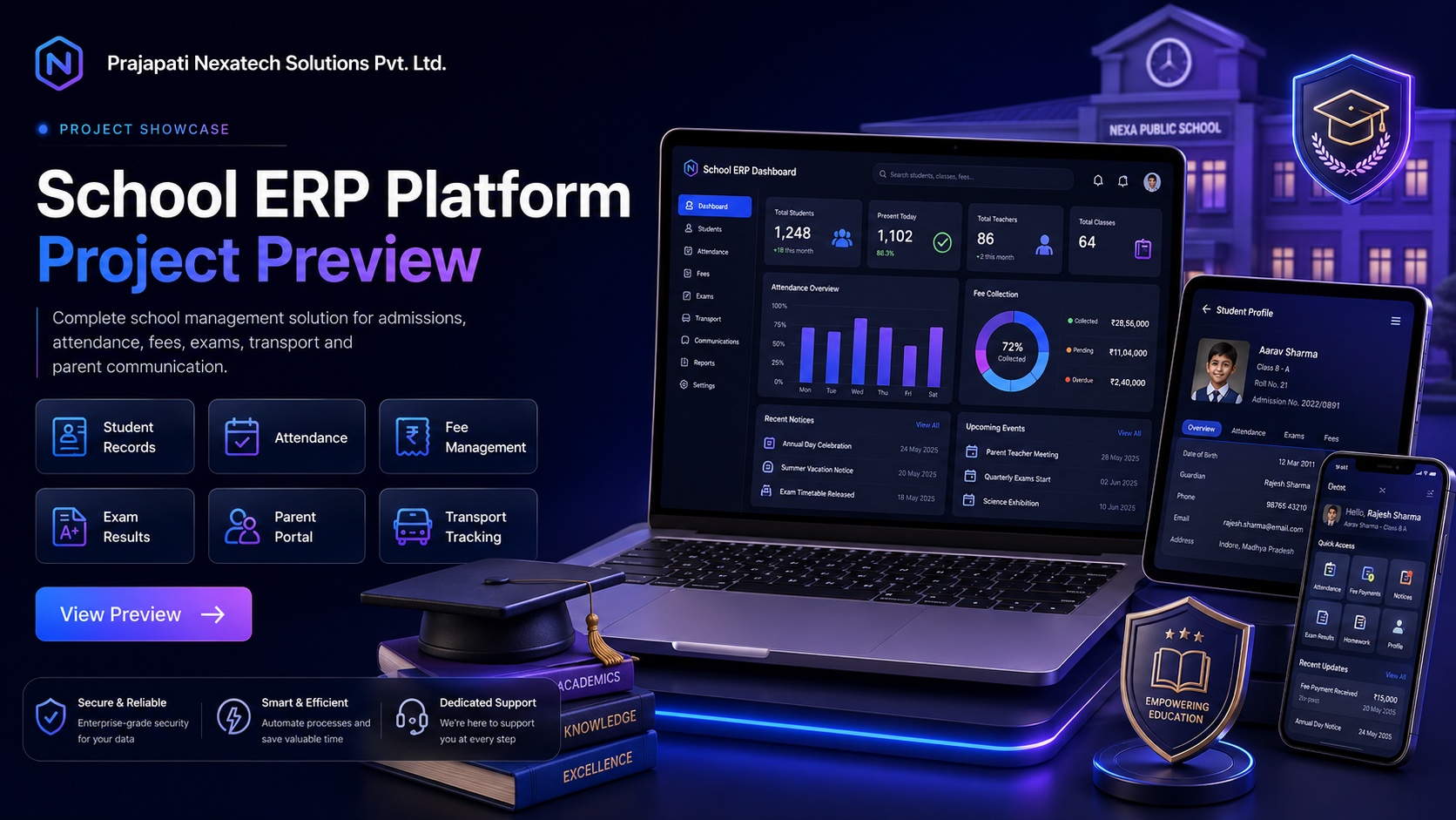 School ERP platform project preview